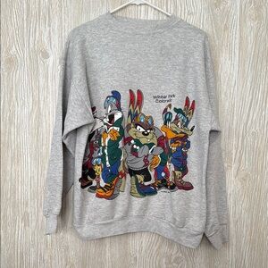 Vintage Looney Tunes Skiing USA 90s Sweatshirt